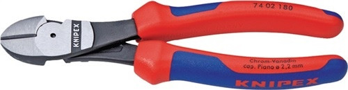 Kraftseitenschneider DIN ISO 5749 0 L.180mm pol.Form 2K-Hülle KNIPEX