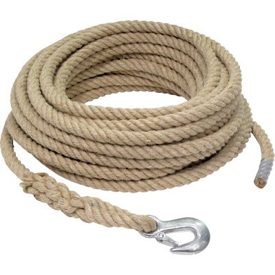 Triuso construction roller rope 20m hemp with hook 20mm diameter