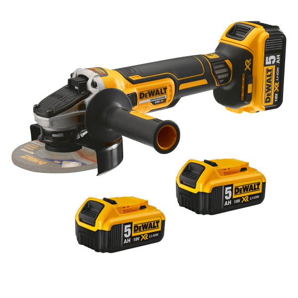 SBD Akku-Winkelschleifer 125mm inkl. 3x 5Ah XR Li-Ion Akku -DCG405P3-QW