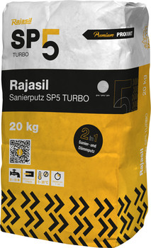Rajasil Sanierputz SP5 Turbo grau 20kg mit H2O-KON-Technologie