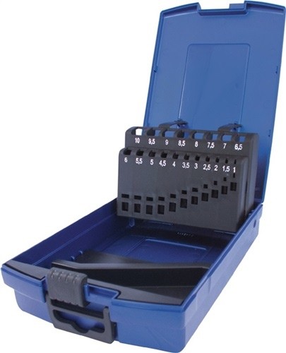 Leerkassette f.DIN338 f.D.1.0 - 10.0mm 0.5mm steigend 19 tlg. Ku.