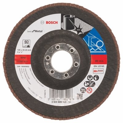 Bosch Fächerschleifscheibe Best Metall 125x22.23mm K60