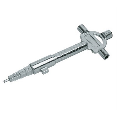 Tütemann construction key with measuring scale matt nickel-plated