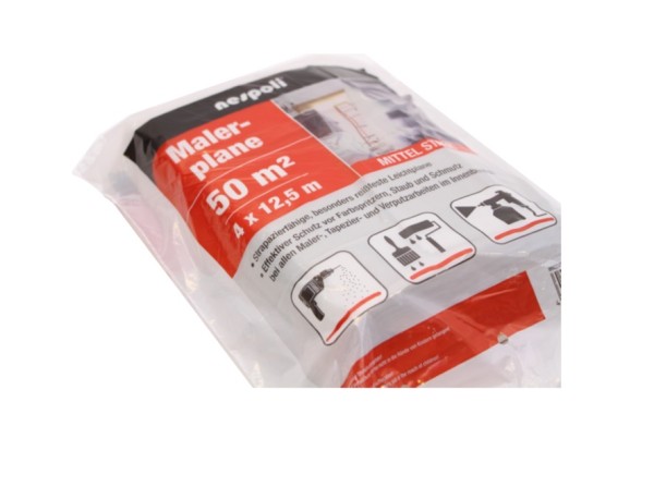 Nespoli Maler-Abdeckfolie mittelstark transluzent 4x12.5m ca. 30my LDPE