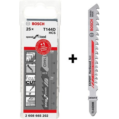 Bosch Stichsägeblatt-Set 25-teilig 25 x T 144 D + 1 x T 144 DHM
