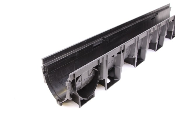 ACO Drain S100K Kombistirnwand m. Gusskante RE TYP10 PE-HD100 m Stutzen