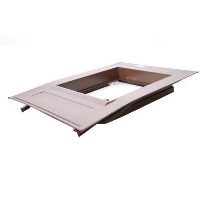 LEH PB Metall-Dachfenster f. Biber 420x520mm dunkelbraun ESG oben öffnend