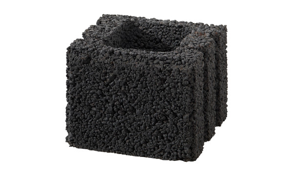 Halbelement Terrano 25x25x20cm anthrazit. haufwerksporig