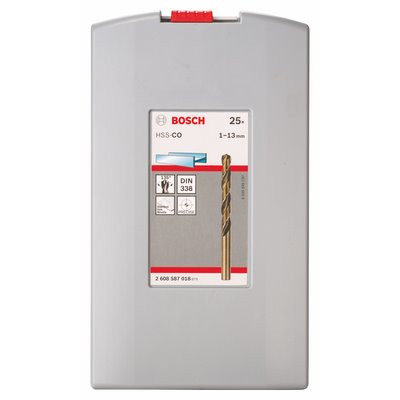 Zestaw wierteł do metalu Bosch ProBox HSS-CO 25 sztuk. 1,0–13,0 mm