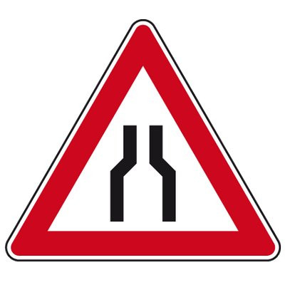 Verkehrszeichen - Verengte Fahrbahn SL 900 2mm flach RA 1 - Z0120006S21