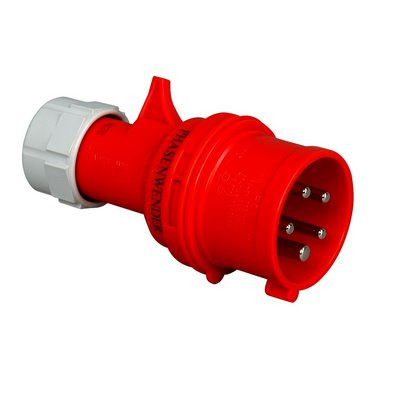 Kopp Stecker CEE 5polig 32A IP44 rot m.Phasenwender