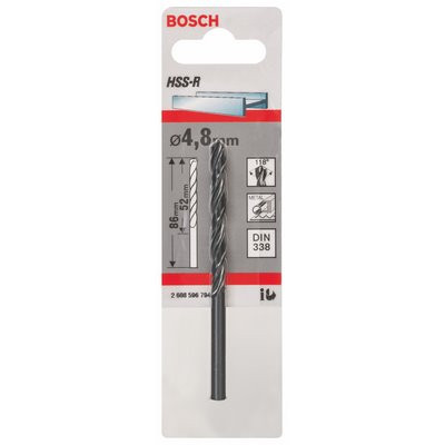 Bosch Metallbohrer HSS-R DIN358 4.8x52x86mm