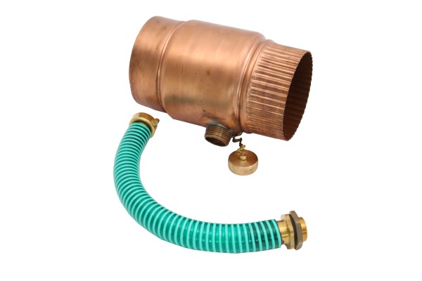Kupfer Madema Regenwassersammler 80mmØ mit Schlauchanschluß