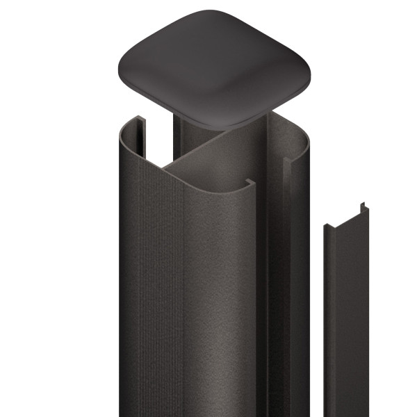 SYSTEM Steckpfosten Anthrazit zum Aufschrauben 193 cm