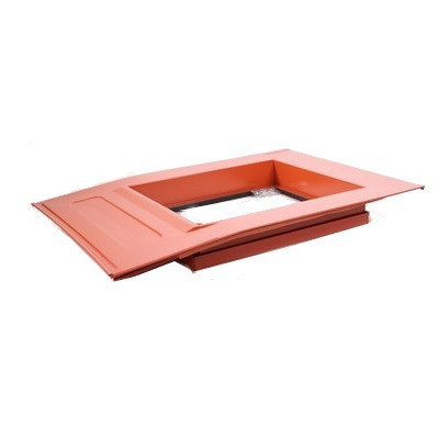 LEH PB Metall-Dachfenster f. Biber 420x520mm ziegelrot ESG oben öffnend
