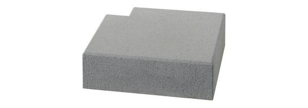 Stufe Vios 90° Ecke 50-50x35x15cm grau. feingestrahlt