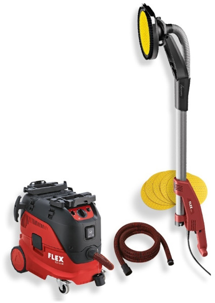 FLEX Langhalsschleifer + Sauger im Set GE5R + TB-L + VCE33MAC + Zubehör