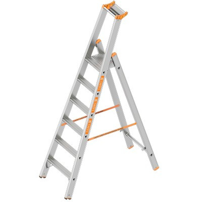 Layher TOPIC 1064 Stufenstehleiter 6 Stufen eins. beg. L 2.20m - 1064.006