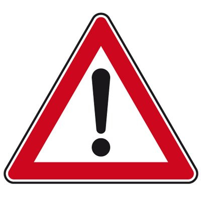 Znak drogowy - miejsce niebezpieczne SL 900 2mm płaski RA 1 - Z0101006S21