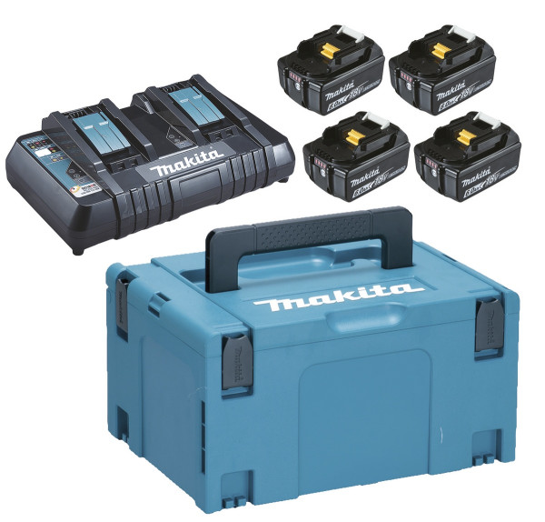 Makita Power-Source Kit Li 18V 4x6Ah 1 Ladegerät + 4x Akku BL1860 - 198091-4
