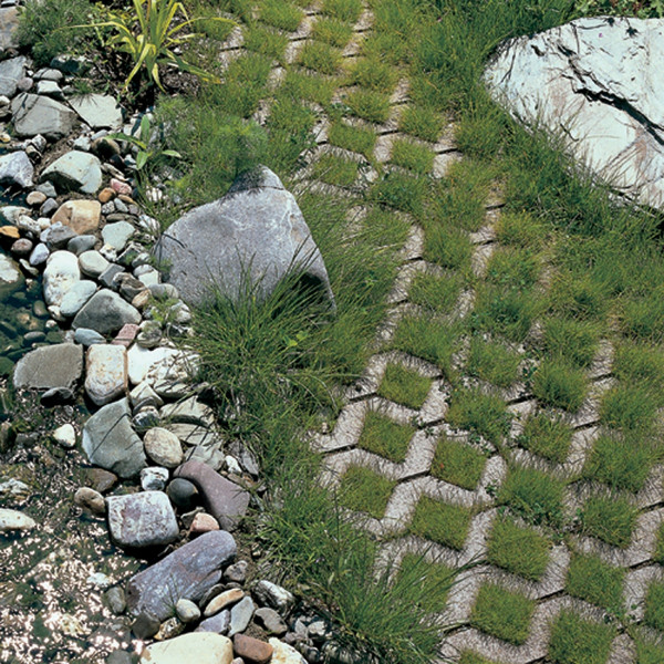 Can lawn grid plate Ragit grey 60.8x40.8x10cm diamond-shaped, suitable for cars.