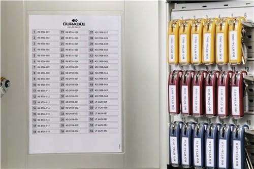 Schlüsselschrank Key-Box 1-türig H400xB302xT118mm Zylinderschl.Anz.Hak.72