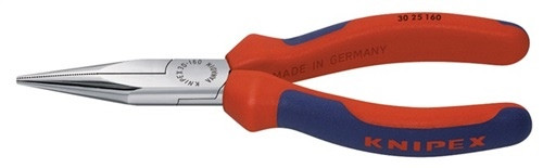 Langbeckzange Gesamt-L.160mm Form 2 Kopf verchr.lang.flach-rund 2K-Hülle KNIPEX