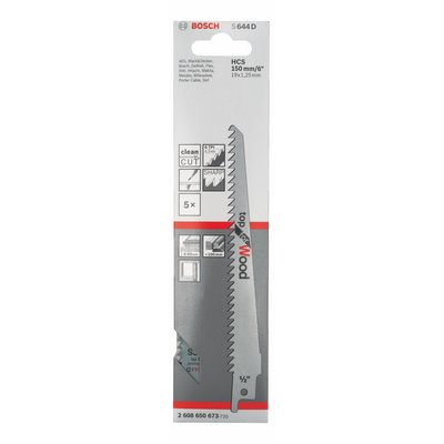 Bosch Säbelsägeblatt f. Holz S 644 D HCS 5er-Pack