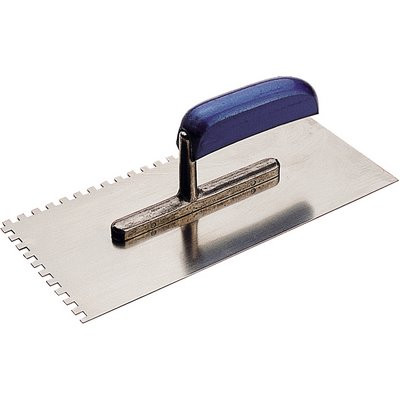 Triuso Glättekelle Edelstahl 28x13cm 15x15mm gezahnt rostfrei